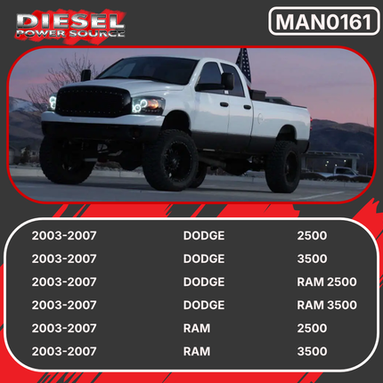 Diesel Power Source 2-Piece T3 Exhaust Manifold 2003-2007 Dodge Ram 5.9L Cummins High Flow Performance Lower EGTs Direct Bolt-On (OEM 5135788AB, 5135788AC, 4931223)