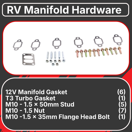 Diesel Power Source MAN0170 Fummins Exhaust Manifold 2-Piece T3 Ford Cummins Swap 5.9L 12V Performance High Flow Cast Iron Lower EGTs Faster Spool Direct Fit Conversion Kit
