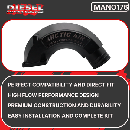 Diesel Power Source 5.9L 24V Cummins Intake Horn 2003-2007 Dodge Ram 2500 3500 3rd Gen High Flow Intake Manifold Air Tube Replacement Compatible Diesel Engine OEM Direct Fit Performance