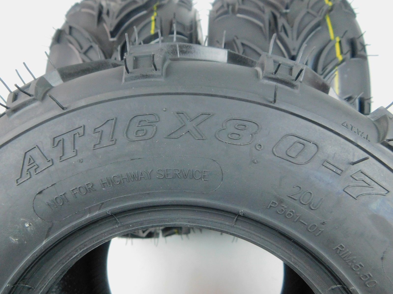 MASSFX Go Kart/ATV Tires 3 set 16x8-7 4Ply
