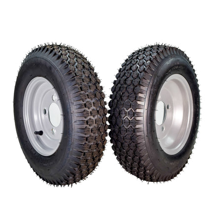 MASSFX 4.80/4.00-8 4 Ply Pre-Mounted 4x4 Bolt Tubeless Trailer Tire (Two Pack)