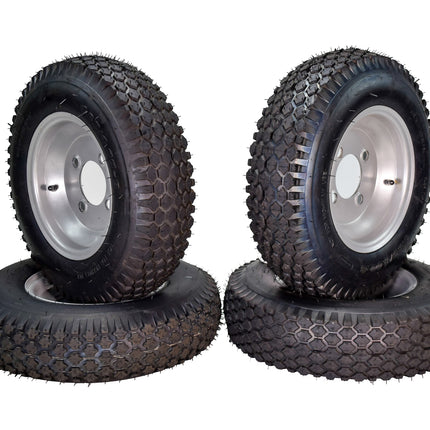 MASSFX 4.80/4.00-8 4 Ply Pre-Mounted 4x4 Bolt Tubeless Trailer Tire (Four Pack)