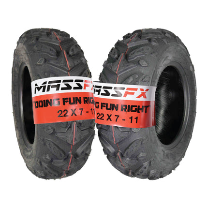 MASSFX Grinder 22x7-11 Front Tires-ATV, UTV, & SxS on Soft/Hard Pack Ground 2 pk