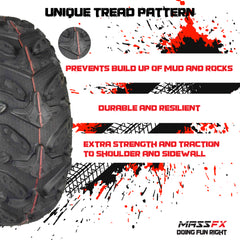 MASSFX Grinder 24x10-11 Rear ATV Tire 6 Ply for Soft/Hard Pack Ground (2 Pack)