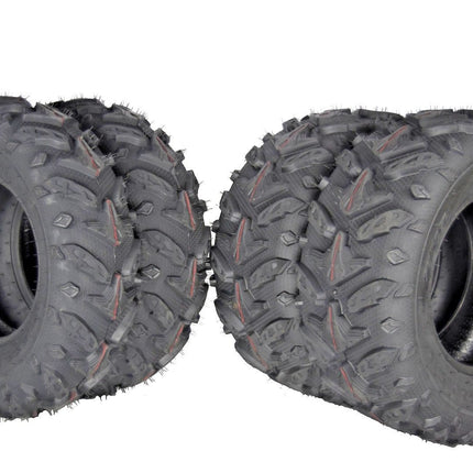 MASSFX Grinder 25x8-12 Front (2) & 25x10-12 Rear (2) Tires for ATV, UTV, & SxS