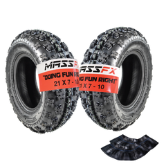 MASSFX 21x7-10 Front Tires & TR-6 Tubes - ATV, UTV, & SxS - 4-Ply (2 Pk)