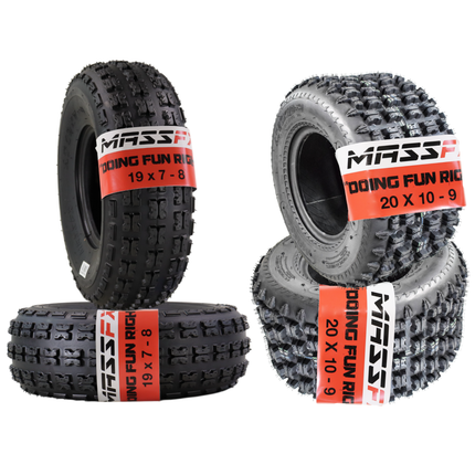 MASSFX 19x7-8 ATV Kawasaki Bayou Tire 4-ply 2 Pack 19x7x8 Polaris RZR 170 MASSFX 20x10-9 MO ATV TIRE 2 SET REAR