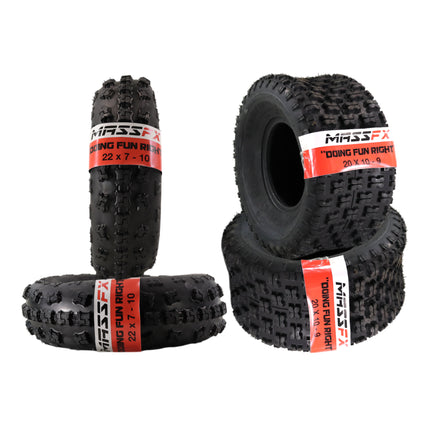 MASSFX 22" ATV Sport Quad Tire Combo 22x7-10  20x11-9 Set of 4 Front & Rear