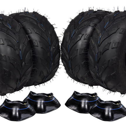 MASSFX 145/70-6 Tires for Go-Kart, Mini Bike, Lawn & Garden & TR-244A Tubes-4 Pk