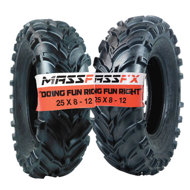 New MassFx Sport  ATV Tire MO set (2) 25x8-12 6 PLY 25X8x12 25x8/12