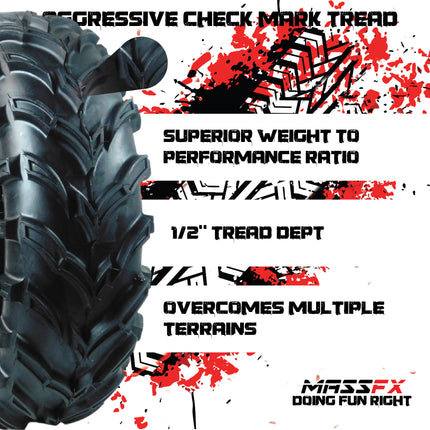New MassFx Sport  ATV Tire MO set (2) 25x8-12 6 PLY 25X8x12 25x8/12