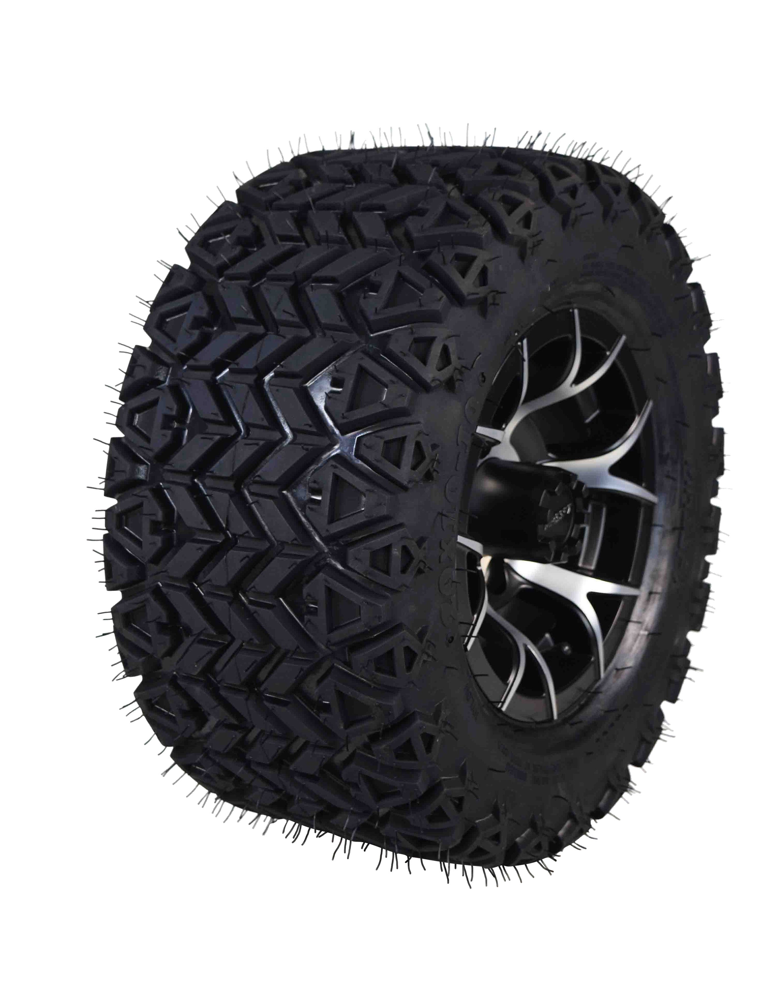 MASSFX SL 20x1010 Front/Rear Golf Cart Tire, PIT VIPER Black Wheel 10x7 4/101.6