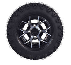 MASSFX SL 20x1010 Front/Rear Golf Cart Tire, PIT VIPER Black Wheel 10x7 4/101.6