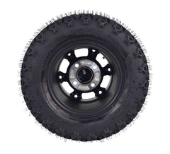 MASSFX SL 20x1010 Front/Rear Golf Cart Tire, PIT VIPER Black Wheel 10x7 4/101.6