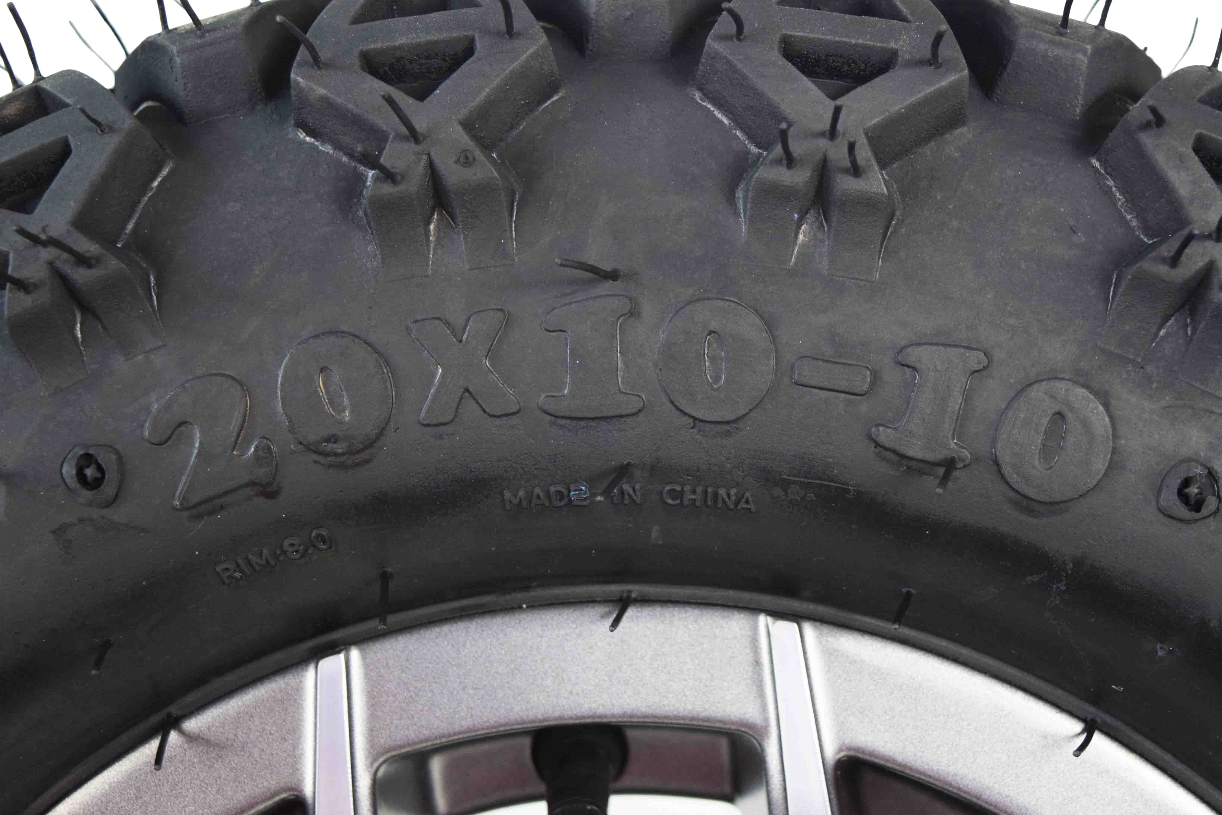 MASSFX SL 20x1010 Front/Rear Golf Cart Tire, PIT VIPER Grey Wheel 10x7 4/101.6