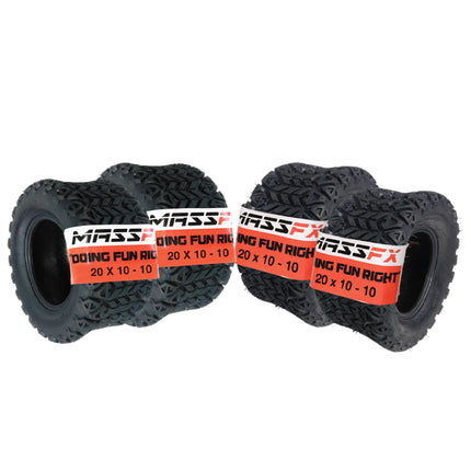 MASSFX SL 20x10-10 Front/Rear Golf Cart, Lawn & Garden Tire 4 PLY - (4) Tire