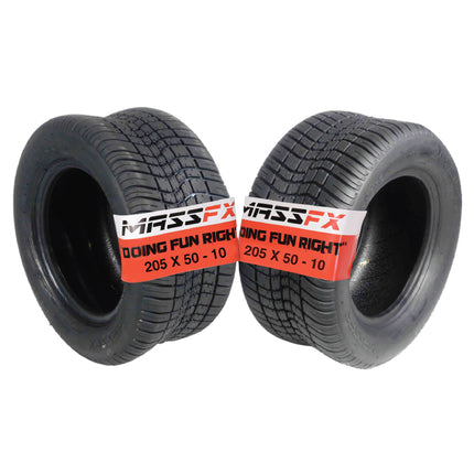 MASSFX SL 205/50-10 Front/Rear Golf Cart, Lawn & Garden Tire 4 PLY - (2) Tire