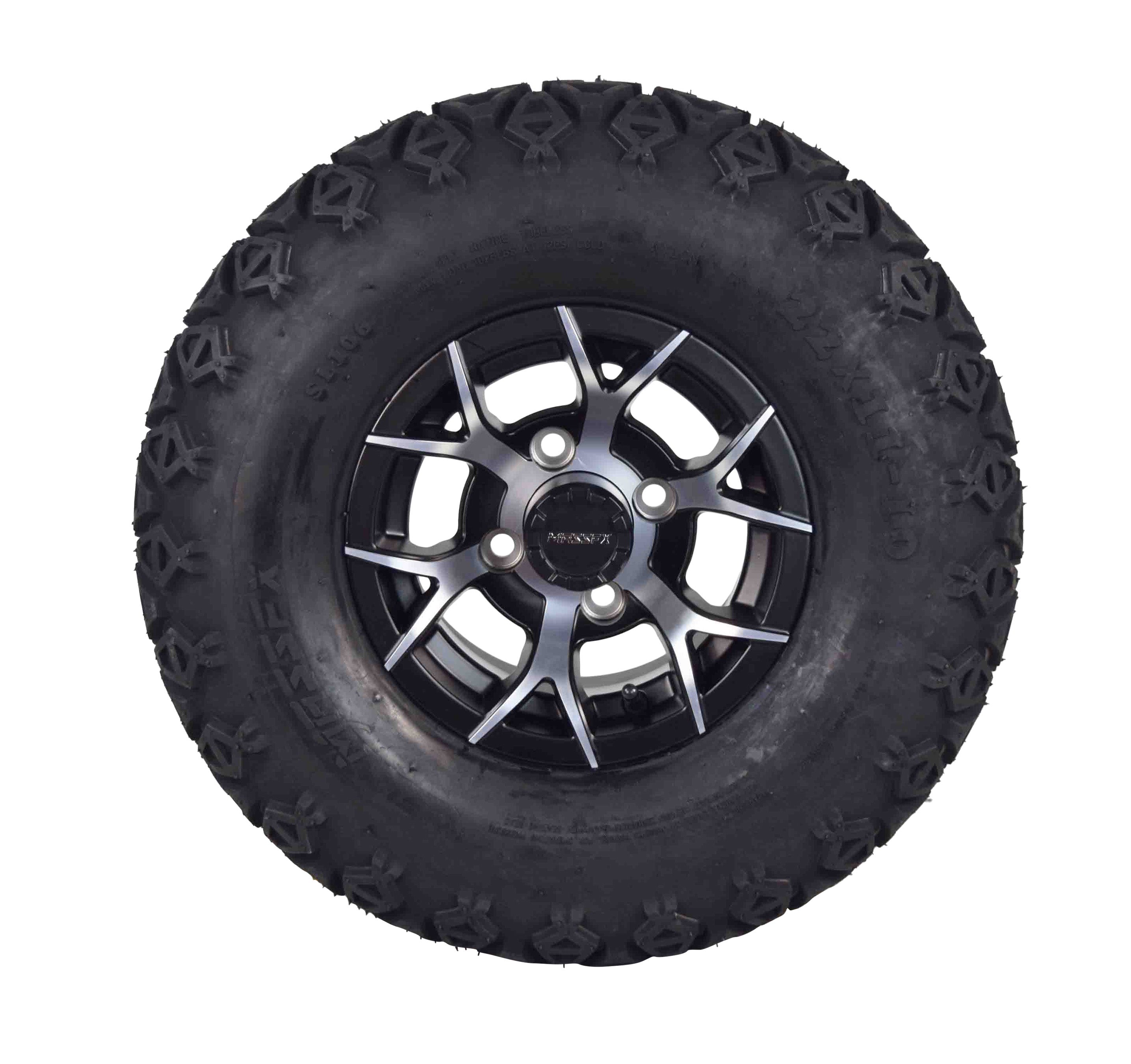 MASSFX SL 22x11-10 Front/Rear Golf Cart Tire, PIT VIPER Blk Wheel 10x7 4/101.6