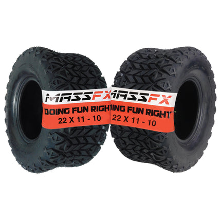 MASSFX SL 22x11-10 Front/Rear Golf Cart, Lawn & Garden Tire 4 PLY - (2) Tire