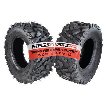MASSFX 25x8-12 Front Off-Road Tire ATV, UTV or SXS Tire 2 Pack