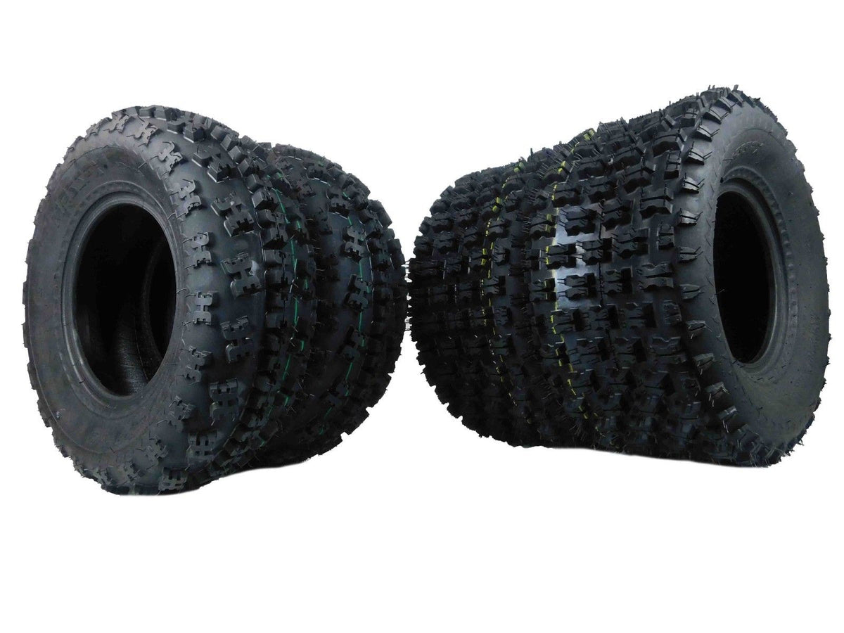 MASSFX 21x7-10 Front (2) & 20x10-9 Rear (2) Tires for ATV, UTV, & SxS (4-pk)