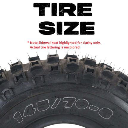 MASSFX 145/70-6 Tire for Go-Kart, Mini Bike, ATV, Lawn & Garden - 6-Ply