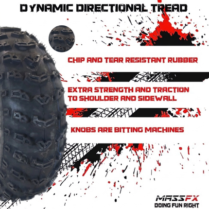 MASSFX 19x7-8 ATV Kawasaki Bayou Tire 4-ply Single 19x7x8 Polaris RZR 170