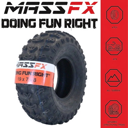 MASSFX 19x7-8 ATV Kawasaki Bayou Tire 4-ply Single 19x7x8 Polaris RZR 170
