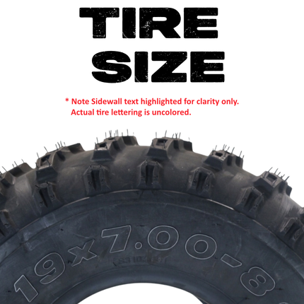 MASSFX 19x7-8 ATV Kawasaki Bayou Tire 4-ply Single 19x7x8 Polaris RZR 170