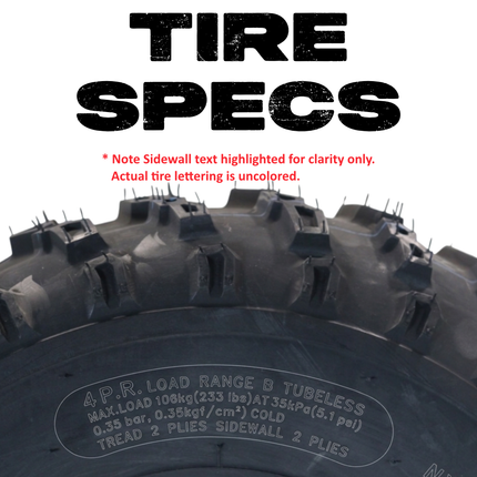 MASSFX 19x7-8 ATV Kawasaki Bayou Tire 4-ply Single 19x7x8 Polaris RZR 170