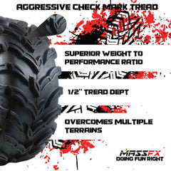 MASSFX 26x11-12 Rear Tire for ATV, UTV, and SxS - 6-Ply with 1/2" Tread Depth