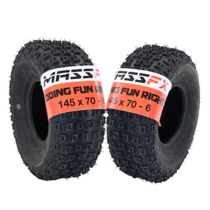 MASSFX 145/70-6 Tires for Go-Kart, Mini Bike, ATV, Lawn & Garden -6-Ply (2-Pack)