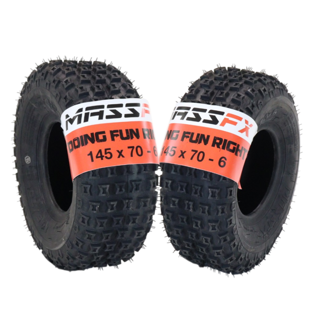 MASSFX 145/70-6 Tires for Go-Kart, Mini Bike, ATV, Lawn & Garden -6-Ply (2-Pack)