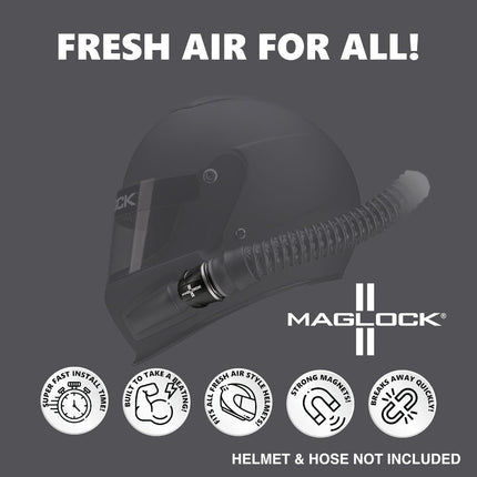 Maglock Magnetic Forced Air Helmet Connector with Safe Quick Connect and Detach for Professional & Hobby Racers (Helmet Connector Only)