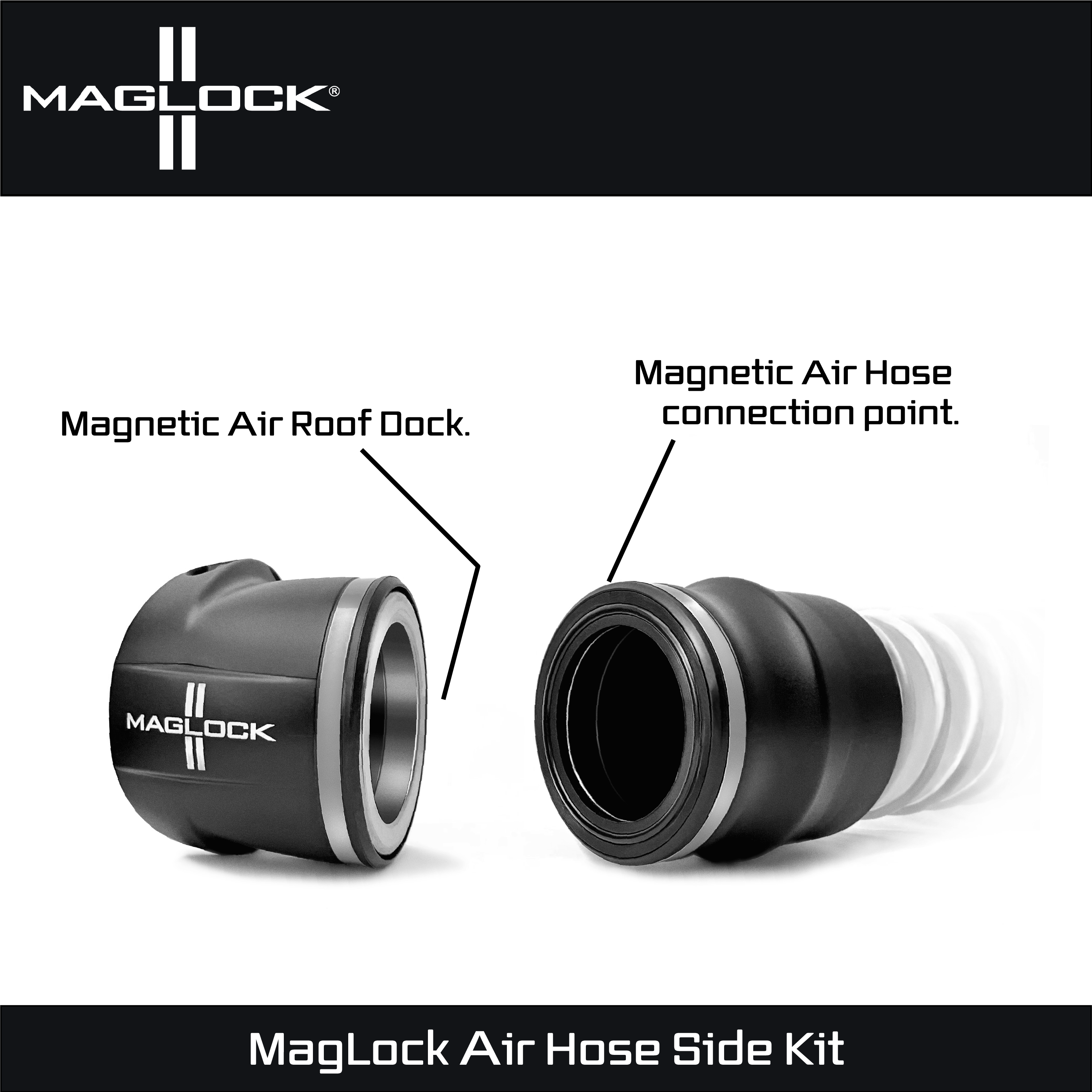 Maglock Magnetic Forced Air Helmet Connector with Safe Quick Connect and Detach for Professional & Hobby Racers