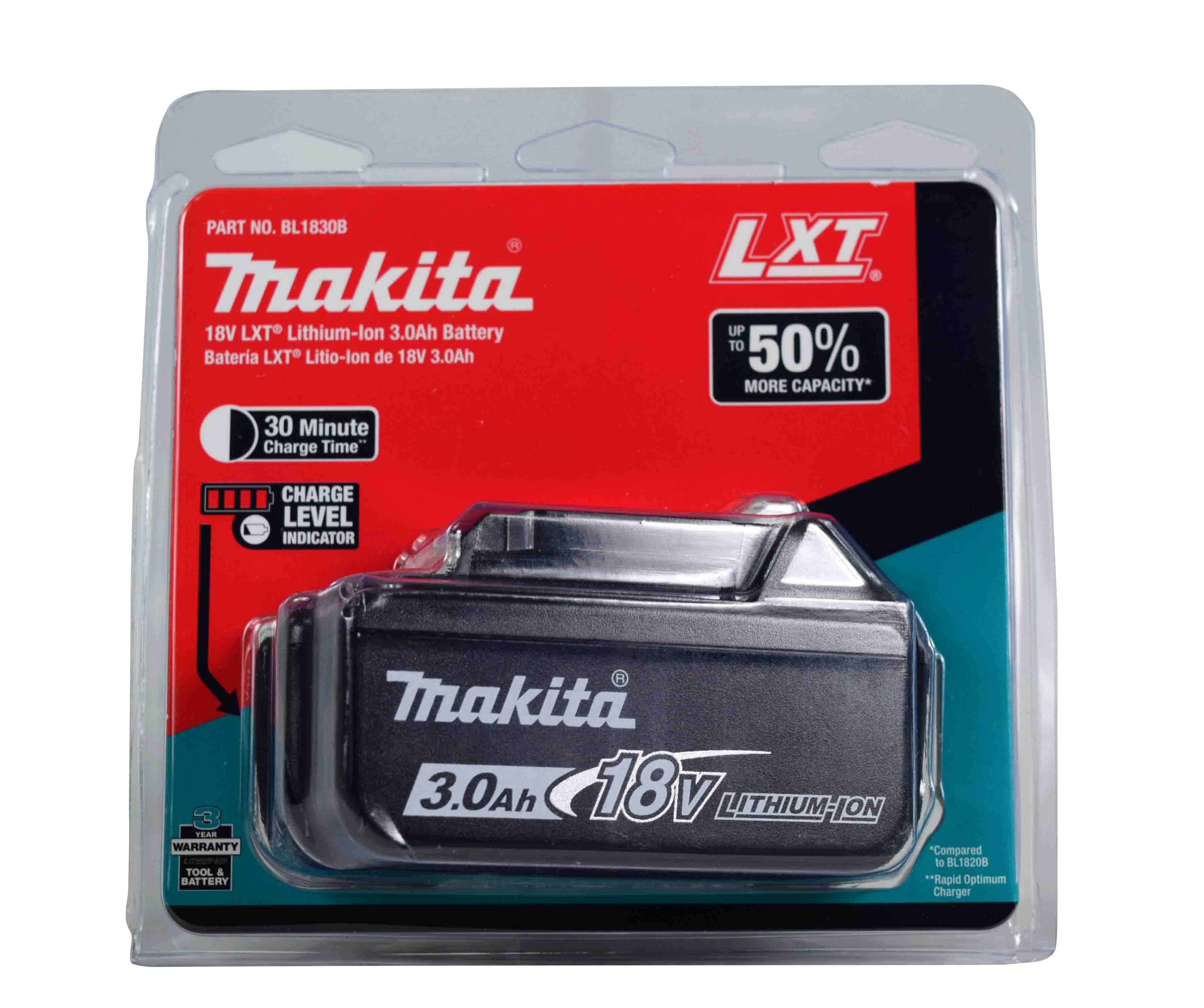Makita BL1830B-NBX 18-Volt Lithium-Ion 3.0Ah with Charge Indicator