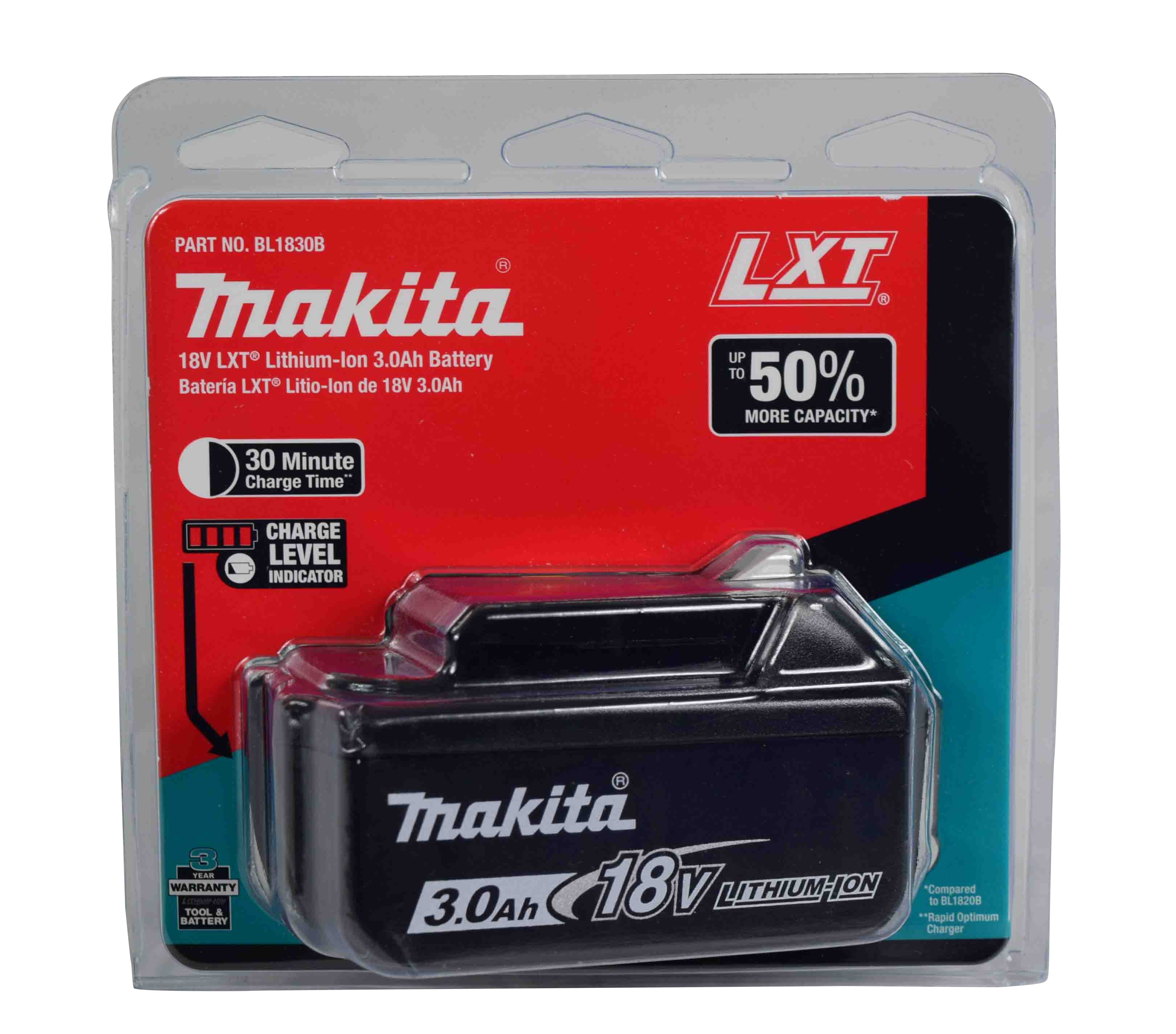 Makita BL1830B-NBX 18-Volt Lithium-Ion 3.0Ah with Charge Indicator