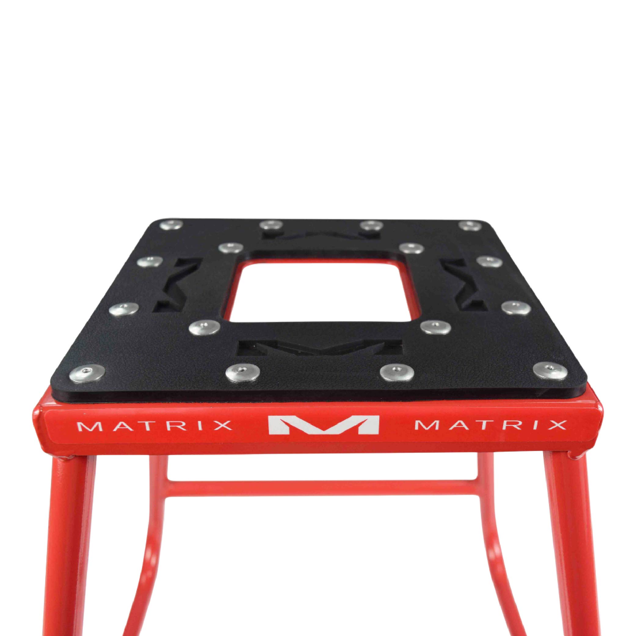 Matrix Concepts C1 Steel Stand - Red | Heavy-Duty Carbon Steel Motorcycle Lift | 300 lb Capacity Motocross Dirt Bike Stand | Non-Slip Rubber Top