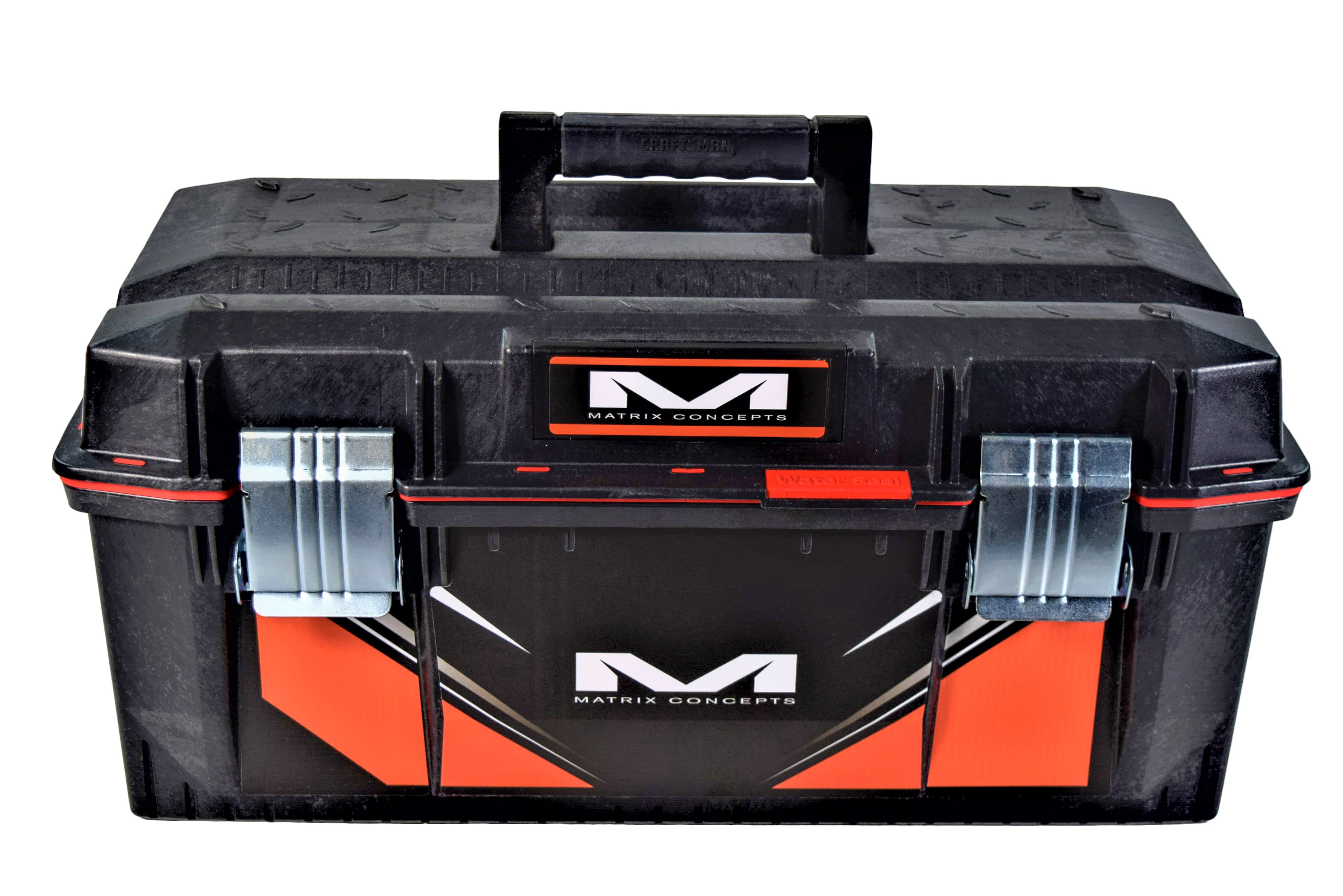 Matrix Concepts M01 Track Toolbox Black/Orange with Small Sticker Kit