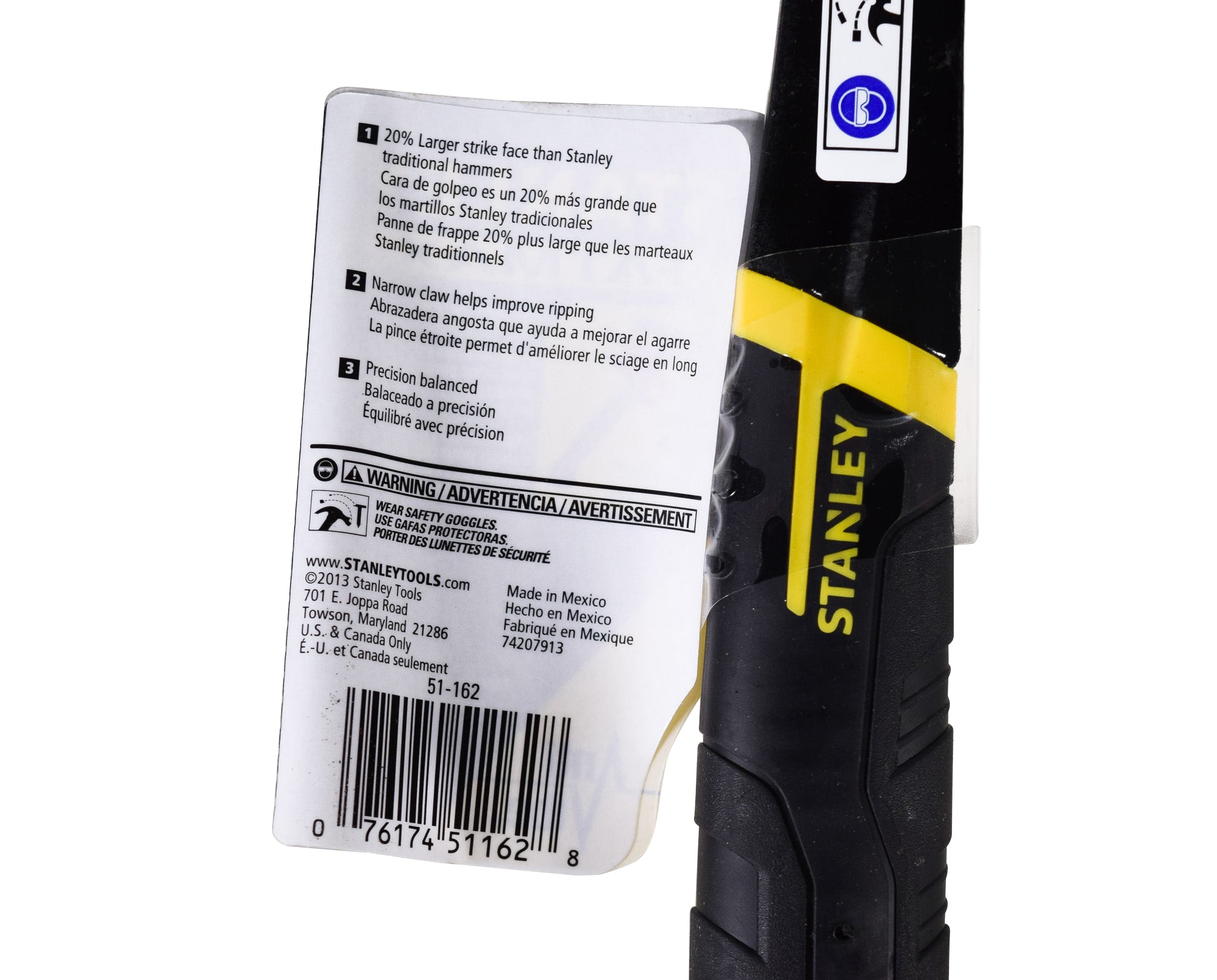Stanley 51-162 FatMaxXtreme AntiVibeSmooth Nailing Hammer Cc - 16Oz