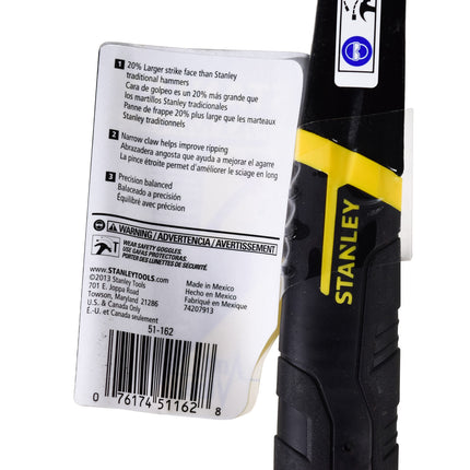 Stanley 51-162 FatMaxXtreme AntiVibeSmooth Nailing Hammer Cc - 16Oz