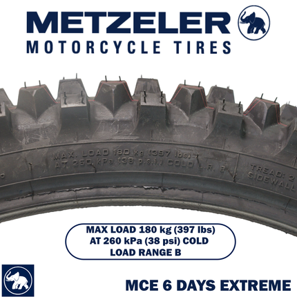 Metzeler MCE 6 Days Extreme Dirt Bike Tire Set - Front 80/90-21 & Rear 110/80-18 - Off-Road Enduro Competition Tires - Bonus Keychain
