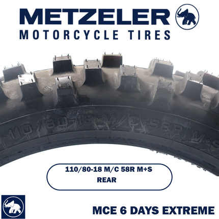 Metzeler MCE 6 Days Extreme Dirt Bike Tire Set - Front 90/100-21 & Rear 110/80-18 - Off-Road Enduro Competition Tires - Bonus Keychain