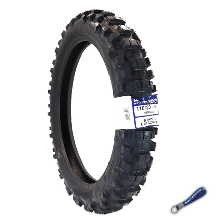 Metzeler MCE 6 Days Extreme Rear Dirt Bike Tire 110/80-18 - Off-Road Enduro Competition Tire - Tube Type - Bonus Motorcycle Tire Keychain