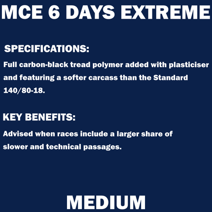 Metzeler MCE 6 Days Extreme Rear Dirt Bike Tire 110/80-18 - Off-Road Enduro Competition Tire - Tube Type - Bonus Motorcycle Tire Keychain