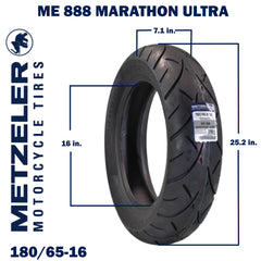 Metzeler ME 888 Marathon Ultra 130/80-17 & 180/65B16 MC Tire Set with Keychain