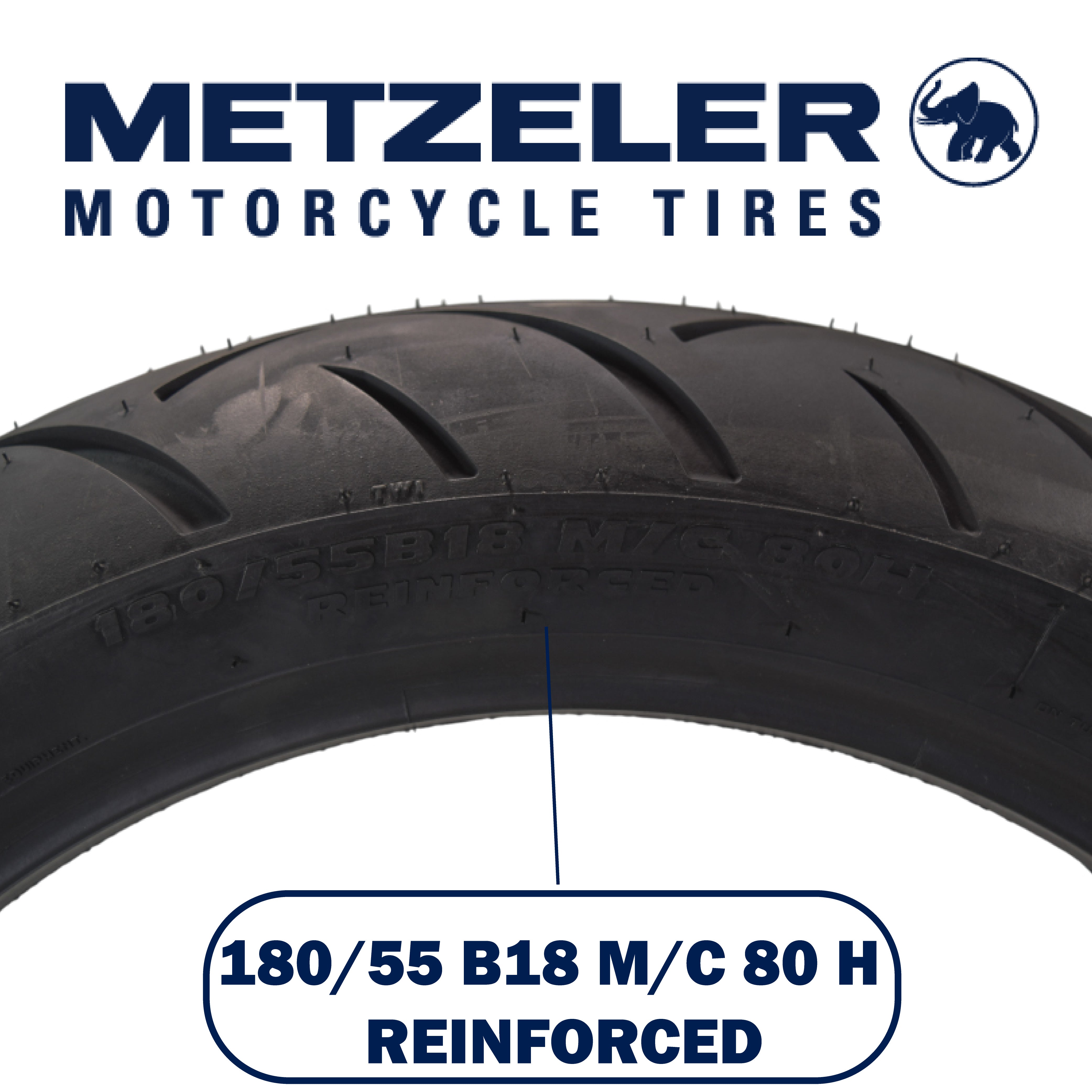 Metzeler ME 888 Marathon Ultra 130/80-17 & 180/55B18 MC Tire Set with Keychain