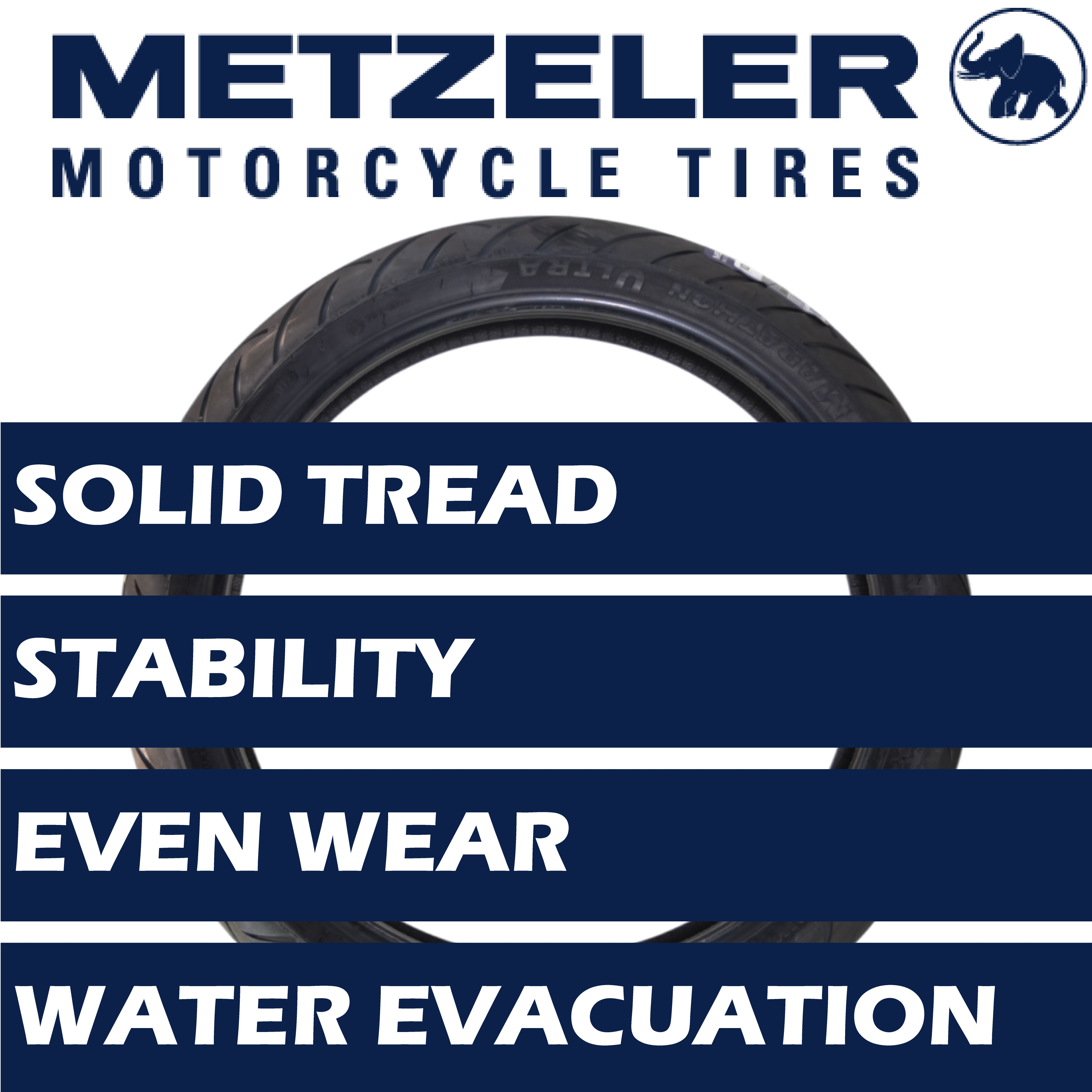 Metzeler ME 888 Marathon Ultra Front 130/90-16 67H Motorcycle Tire with Keychain