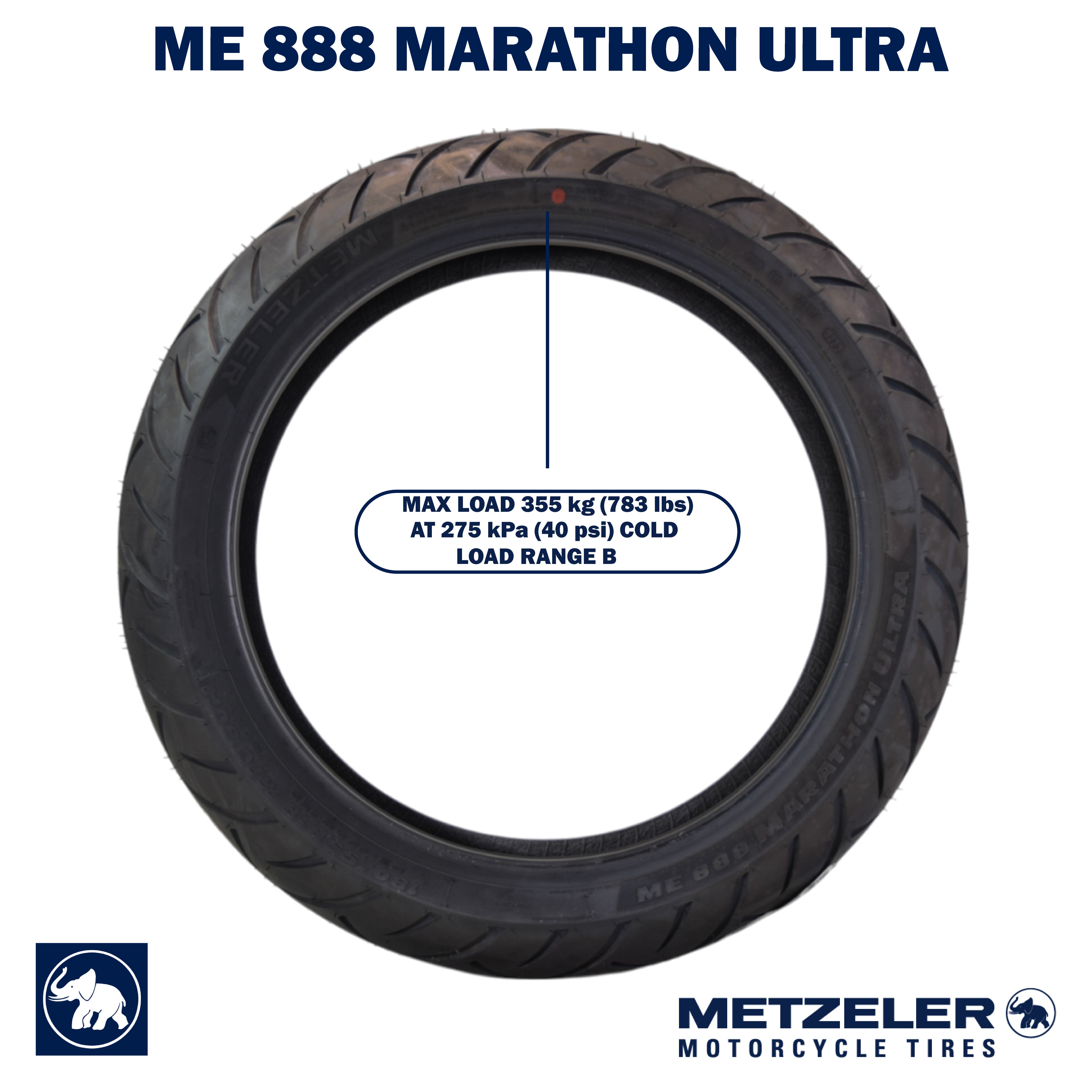 Metzeler ME 888 Marathon Ultra Front MT9016 72H Motorcycle Tire with Keychain