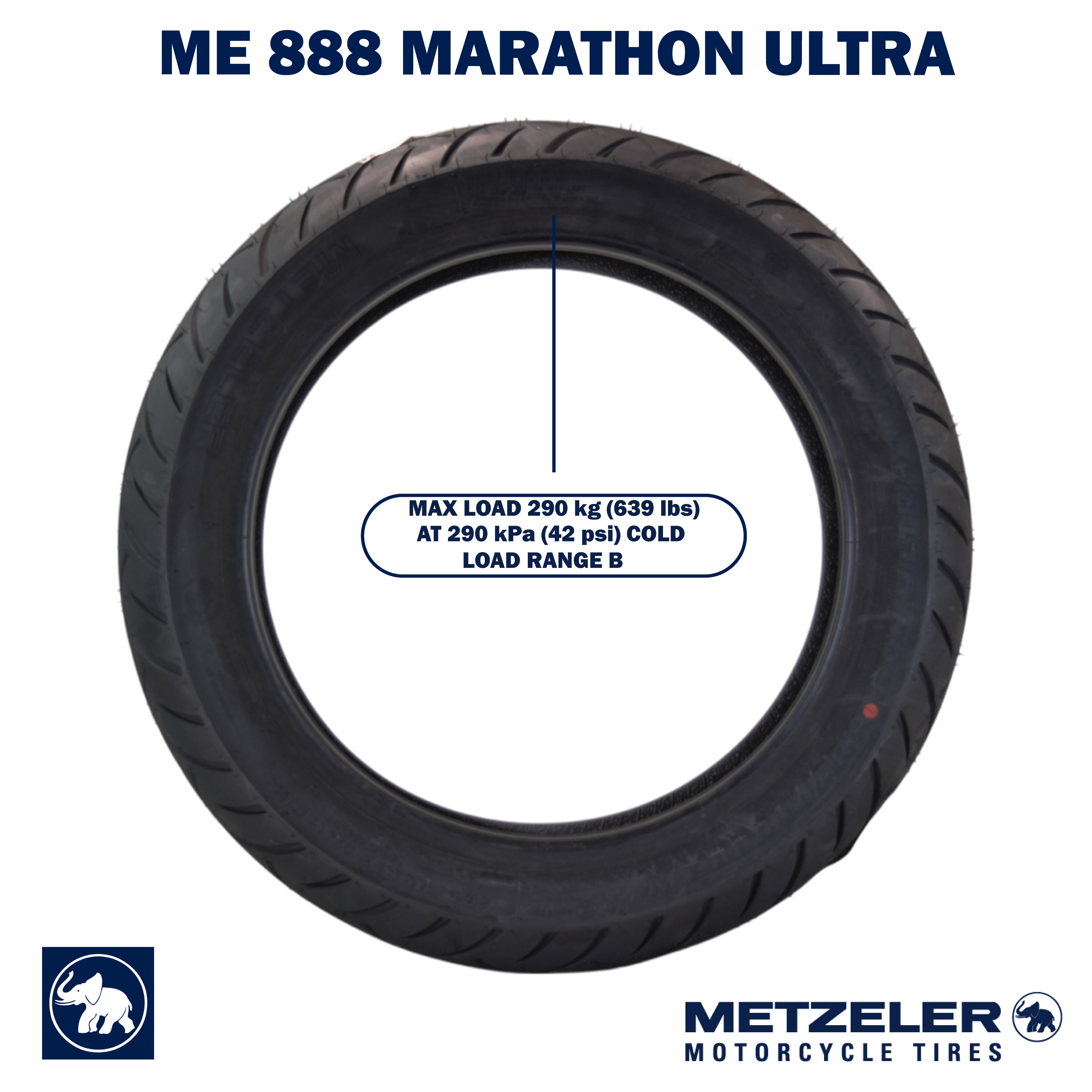 Metzeler ME 888 Marathon Ultra Front 130/80-17 65H  Motorcycle Tire w/ Keychain